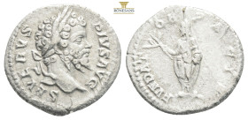 Septimius Severus AR Denarius. Rome, AD 200-201. SEVERVS AVG PART MAX laureate head right / FVNDATOR PACIS, Septimius Severus standing left with veil,...