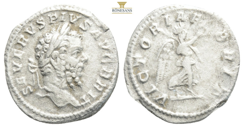 Septimius Severus. AD 193-211. AR Denarius . British Victory type. Rome mint. St...