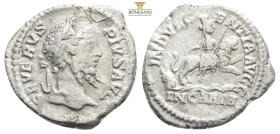 SEPTIMIUS SEVERUS. Denarius. 203 AD Rome. Obv: Laureate bust of Septimius Severus on the right, around legend: SEVERVS PIVS AVG. Rev: Caelestis with l...