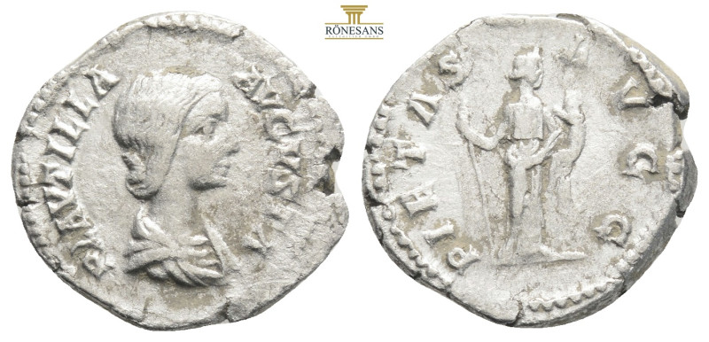 Plautilla, Augusta, 202-205. Denarius, Rome. PLAVTILLA AVGVSTA Draped bust of Pl...