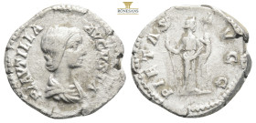 Plautilla, Augusta, 202-205. Denarius, Rome. PLAVTILLA AVGVSTA Draped bust of Plautilla to right, her hair in horizontal waves and tied up at the back...