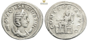 Otacilia Severa (244-249) AR, Antoninianus Rome.
Obv: OTACIL SEVERA AVG, Diademed and draped bust of Otacilla Severa, right, set on crescent.
Rev: CON...