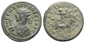 PROBUS 276*282)Marcus Aurelius Probus Aurelianus reference: C.574 - RIC.862
Obverse legend: IMP C M AVR PROBVS P F AVG.
Reverse legend: SO-L-I I-N-VIC...