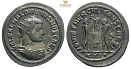 Galerius Maximianus as Caesar AD 293-305. Antioch
Antoninianus Æ
GAL VAL MAXIMIANVS NOB CAES, radiate, draped and cuirassed bust right / IOVI ET HERCV...