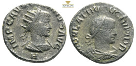 VABALATHUS und AURELIANUS (270 - 272 n. Chr.). Antoninian. Antiochia. 270 - 272 n. Chr.
Vs: VABALATHVS V C R IM D R. Büste des Vabalathus mit Lorbeerk...
