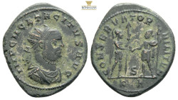 acitus. A.D. 275-276. AE antoninianus Serdica mint. IMP C M CL TACITVS AVG, radiate, draped and cuirassed bust of Tacitus right / CONSERVAT MILIT, Mar...