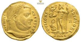 LICINIUS I (308-324). GOLD Aureus. Nicomedia. 
Obv: LICINIVS AVGVSTVS. Laureate head right.
Rev: IOVI CONSERVATORI / SMNЄ•. Jupiter standing left, hol...
