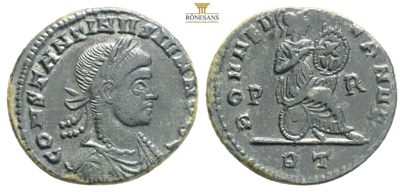 CONSTANTINE II (Caesar, 316-337). Follis. Rome.
Obv: CONSTANTINVS IVN NOB C.
Lau...