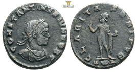 Roman Imperial
Constantinus II. Follis. 318 AD. Arelate. (Ric-VII 171). Anv.: CONSTANTINVS IVN NOB C, laureate, draped and cuirassed bust to right. Re...