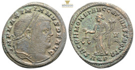 MAXIMIANUS HERCULIUS
Type: Follis or nummus
Date: 300-301
Obverse legend: IMP MAXIMIANVS P F AVG
Obverse description: Laureate head of Maximian Hercul...