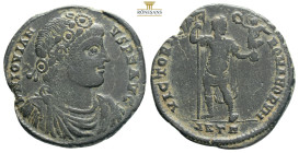 ROMAN
ROMAN EMPIRE.
IOVIANUS 363-364. AE Heraclea, Paludament bust with rosette diadem n.r. D N IOVIAN-VS P F AVG / VICTORIA - ROMANORVM 7,58g 26,7mm