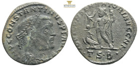 ROMAN IMPERIAL
CONSTANTINUS I, Augustus 307-337
Nummus, Thessalonica, 312-313. IMP C CONSTANTINVS P F AVG. Drape. Armored bust with laurel wreath on t...