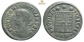 Flavius ​​Julius Valerius Constantius Caesar Obverse legend: FL IVL CONSTANTIVS NOB C.
Obverse description: Laureate, draped and armored bust of Const...
