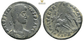Constantius II. A.D. 337-361. Æ centenionalis Antioch, A.D. 348-350. D N CONSTAN-TIVS P F AVG, diademed, draped and cuirassed bust of Constantius II r...