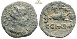 MYSIA. Parion. Valerianus I (253 - 260 AD). Bronze.
Obv: Bust with radiant crown, paludament and armor on the right.
Rs: Capricorn with cornucopia ove...