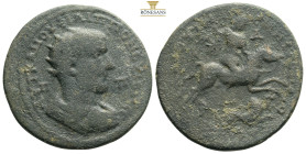 Gordian III (238-244), Bronze, Cilicia: Tarsus, c. AD 238-244; AE; AVT K M ANT ?OP?IANOC CEB, radiate bust r., holding spear and schield; in field, ? ...