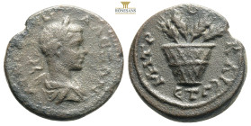 CAPPADOCIA,Caesarea,Severus Alexander (222-235 AD) AE Bronze 
Obv: ΑΥ ϹƐΟΥΗ ΑΛƐΞΑΝ laureate head of Severus Alexander, r. Rev: ΜΗΤΡΟΠ ΚΑΙϹΑΡΙ ƐΤ , bas...