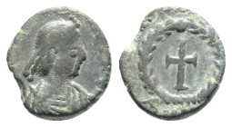 Theodosius II (402-450) AE nummus Uncertain mint
Obv: D N THEODO-SIVS P F AVG, diademed, draped and cuirassed bust of Theodosius II right
Rev: Cross w...
