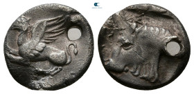 Thrace. Abdera circa 411-386 BC. Triobol AR