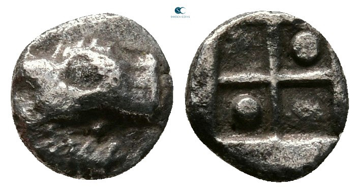 Asia Minor. Uncertain mint circa 450-400 BC. 
Hemiobol AR

7 mm, 0,33 g


...