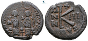 Justin II and Sophia AD 565-578. Cyzicus. Half Follis or 20 Nummi Æ