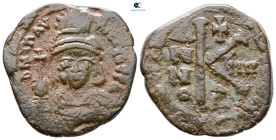 Maurice Tiberius AD 582-602. Constantinople. Half Follis or 20 Nummi Æ