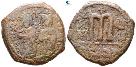 Phocas, with Leontia AD 602-610. Theoupolis (Antioch). Follis or 40 Nummi Æ