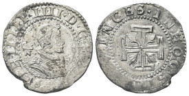 NAPOLI
Filippo IV di Spagna, 1621-1665.
15 Grana 164?.
Dr. PHILIPP IIII D G REX. Busto radiato a d., con alto collare; dietro la nuca, GAC/N; davan...