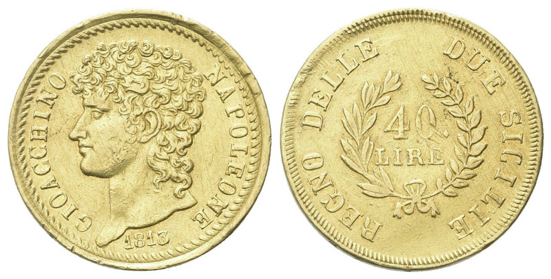 NAPOLI
Gioacchino Napoleone Murat, 1808-1815. 
40 Lire 1813 rami corti.
Dr. G...