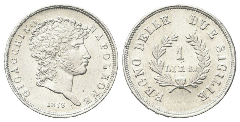 NAPOLI
Gioacchino Napoleone Murat, 1808-1815. 
Lira 1813.
Dr. Testa nuda a d....