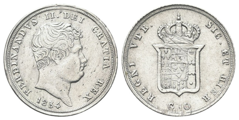 NAPOLI
Ferdinando II di Borbone, 1830-1859.
10 Grana o Carlino 1834.
Dr. FERD...