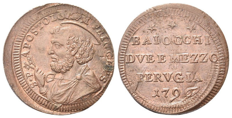 PERUGIA
Pio VI (Giannangelo Braschi), 1775-1799.
San Pietrino da 2 e ½ Baiocch...