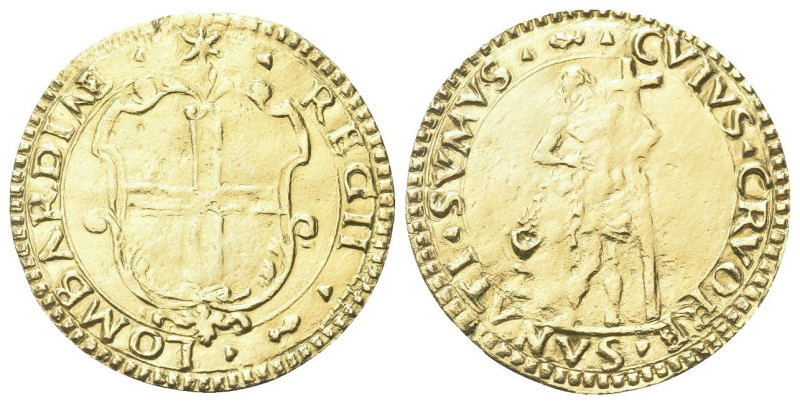 REGGIO EMILIA
Ercole II d’Este, 1534-1559.
Scudo d’oro.
Dr. REGII LOMBARDIAE ...
