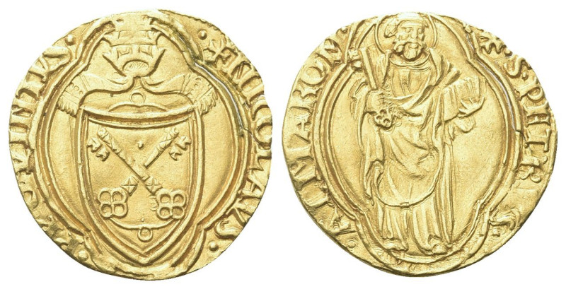 ROMA
Nicolò V (Tommaso Parentucelli), 1447-1455.
Ducato.
Dr. NICOLAVS - P P Q...
