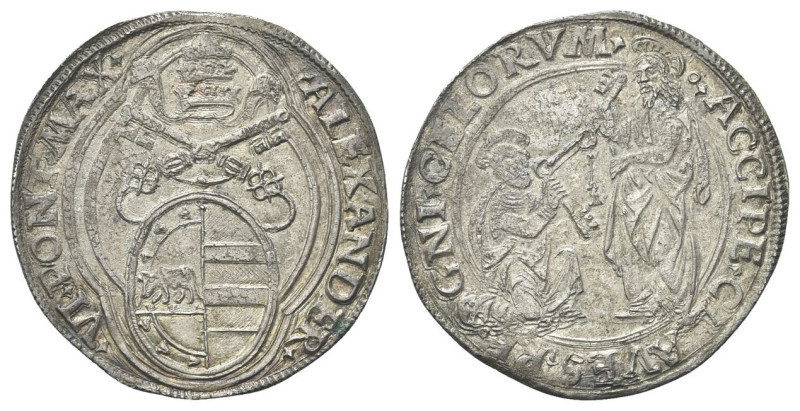 ROMA
Alessandro VI (Rodrigo de Borja y Borja), 1492-1503.
Doppio Grosso.
Dr. ...