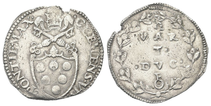 ROMA
Clemente VII (Giulio de’Medici), 1523-1534. 
Quarto di Ducato, coniato du...