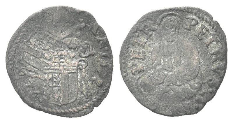 ROMA
Sede Vacante, Camerlengo Cardinale Luigi Corner, 1572.
Quattrino 1572.
D...