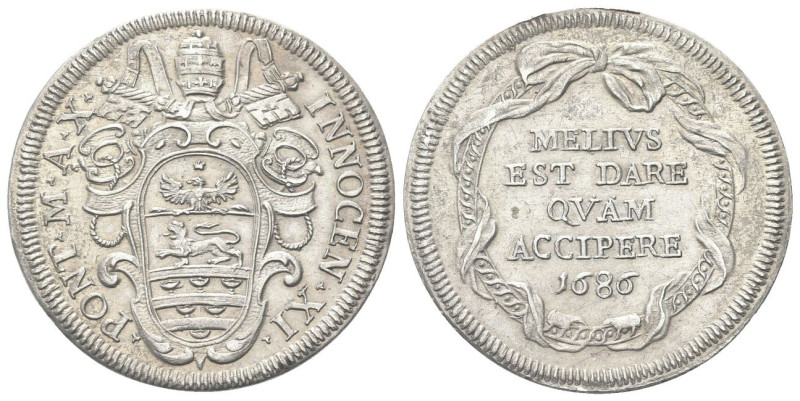 ROMA
Innocenzo XI (Benedetto Odescalchi), 1676-1689.
Testone 1686.
Dr. INNOCE...