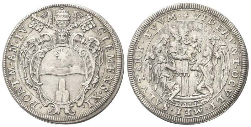 ROMA
Clemente XI (Gian Francesco Albani), 1700-1721.
Piastra 1704 a. IV.
Dr. ...