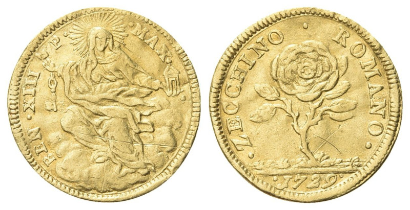 ROMA
Benedetto XIII (Pier Francesco Orsini), 1724-1730.
Zecchino 1729.
Dr. BE...