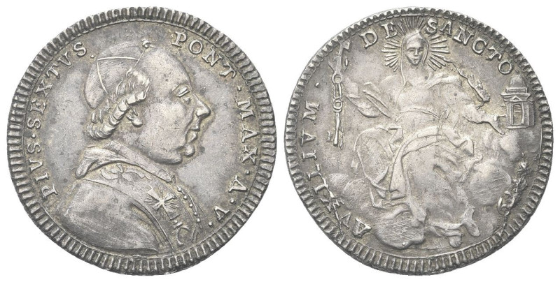 ROMA
Pio VI (Giannangelo Braschi), 1775-1799.
Doppio Giulio 1779 a. V.
Dr. PI...