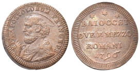 ROMA
Pio VI (Giannangelo Braschi), 1775-1799.
San Pietrino da 2 e ½ Baiocchi 1796 (stelle grandi).
Dr. S P - APOSTOLORUM PRINCEPS. Busto dell'Apost...
