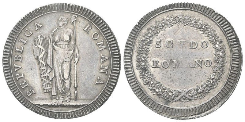 ROMA
Prima Repubblica Romana, 1798-1799.
Scudo romano.
Dr. REPVBLICA - ROMANA...