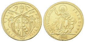 ROMA
Pio VII (Barnaba Chiaramonti), 1800-1823.
Doppia 1817/1818 a. XVIII.
Dr. PIVS VII - P M A XVIII. Stemma ovale in cornice sormontato da triregn...