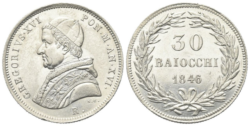 ROMA
Gregorio XVI (Bartolomeo Alberto Cappellari), 1831-1846.
30 Baiocchi 1846...