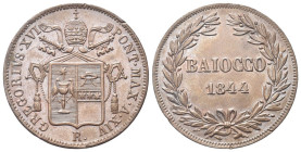 ROMA
Gregorio XVI (Bartolomeo Alberto Cappellari), 1831-1846.
Baiocco 1844 a. XIV.
Dr. GREGORIVS XVI - PONT MAX A XIV. Stemma sormontato da triregn...