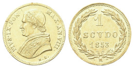ROMA
Pio IX (Giovanni Maria Mastai Ferretti), 1846-1878.
Scudo 1853 a. VIII.
Dr. Busto a s., con zucchetto mozzetta e stola.
Rv. Valore entro coro...