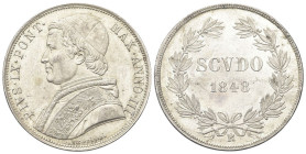 ROMA
Pio IX (Giovanni Maria Mastai Ferretti), 1846-1878.
Scudo 1848 a. III.
Dr. Busto a s. con zucchetto mozzetta e stola.
Rv. Valore e data entro...
