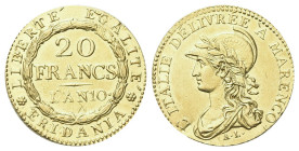 TORINO
Repubblica Subalpina, 1800-1802.
20 Franchi an. 10 ‘A MARENCO (1801-1802).
Dr. L'ITALIE DELIVRÉE ‘A MARENCO. Mezzobusto di Minerva elmata e ...
