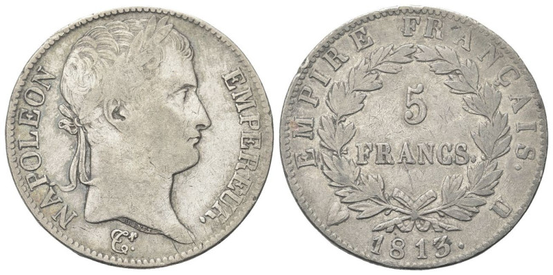 TORINO
Napoleone I Imperatore, 1804-1814 e 1815.
5 Franchi 1813 Torino.
Dr. T...